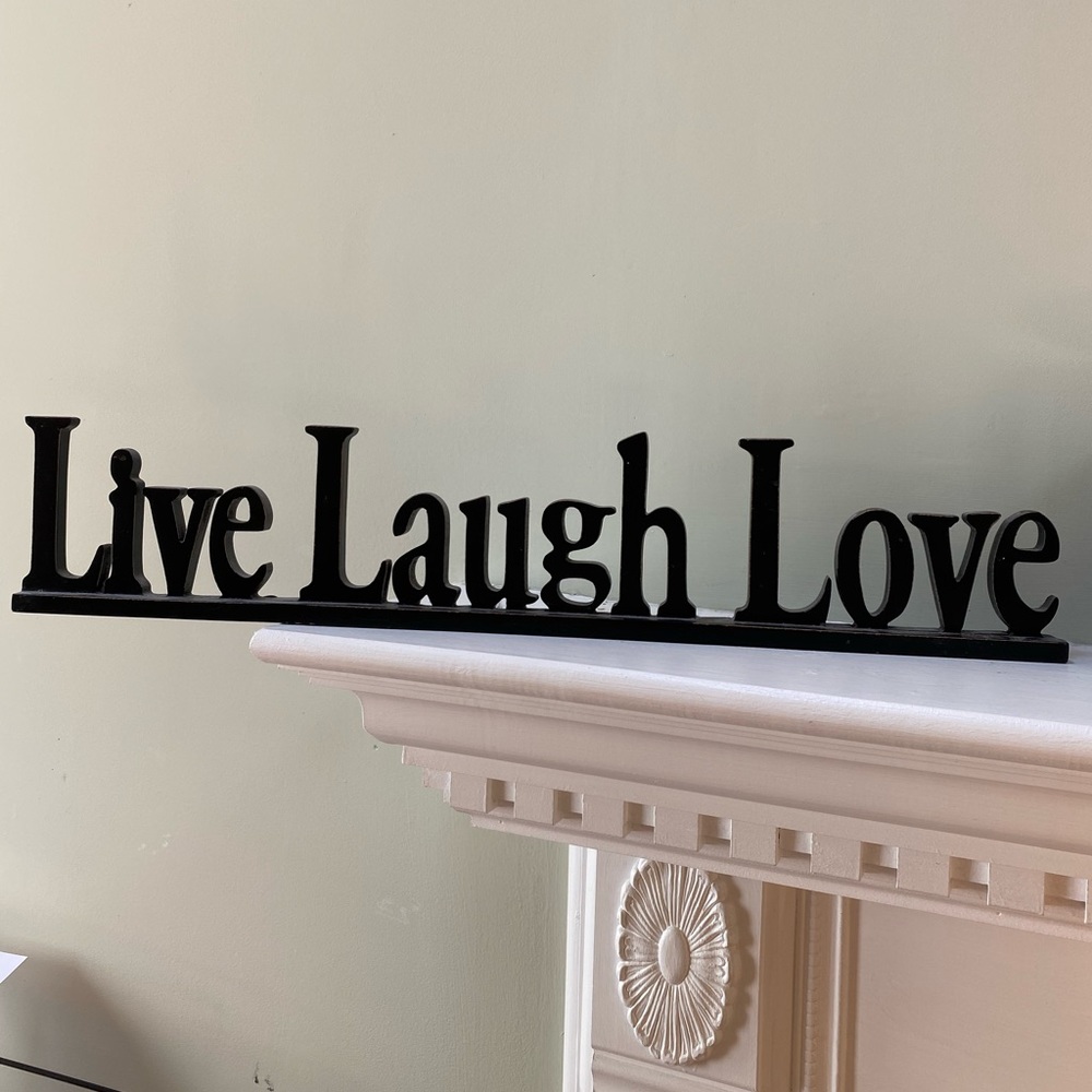 Inspirational “Live Laugh Love” Black Wood Decor